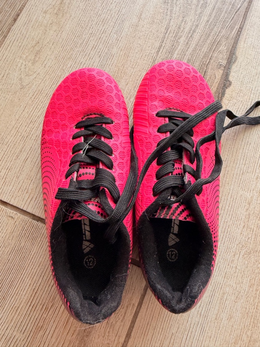 Kids Bright Pink Athletic Soccer CLEATS  with Black Accents